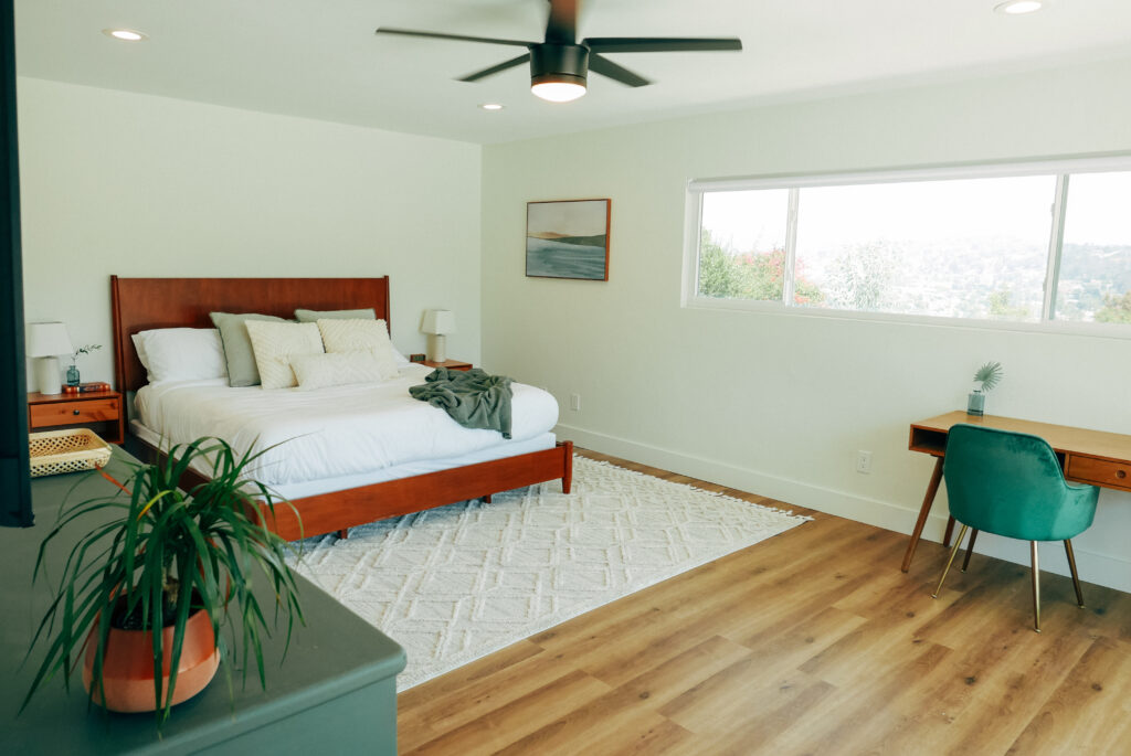 the master bedroom with Mountain Views