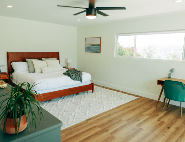 the master bedroom with Mountain Views